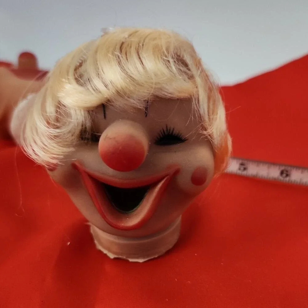 Vintage Lot of 2 Vinyl Clown Head for‎ Crafting NOS
